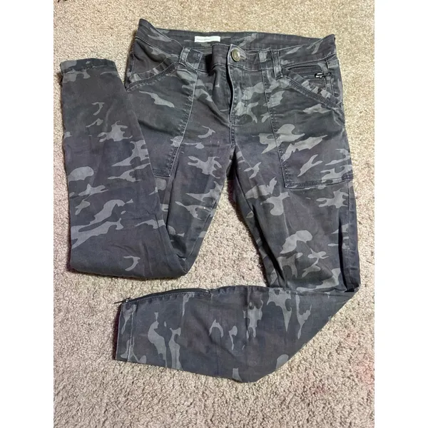 KUT from the Kloth Ankle Skinny Camo Pants Grey Size 6 Utility Zipper Hem - Image 2