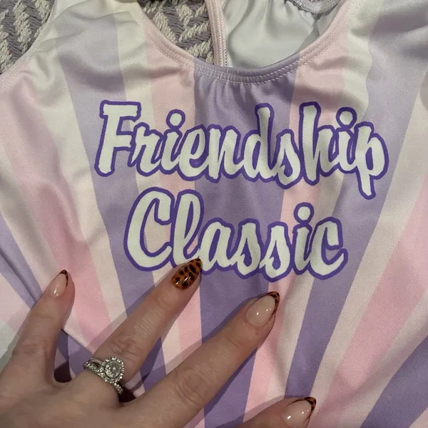 GK Girl Leotard Purple Colorblock Friendship Classic, Adult XS - Image 7