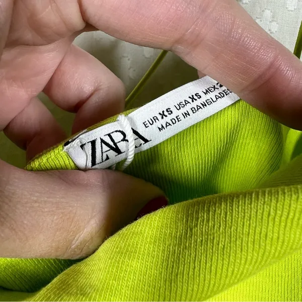 Zara NWT Lime Green Asymmetric Bodycon Midi‎ Dress - Image 5