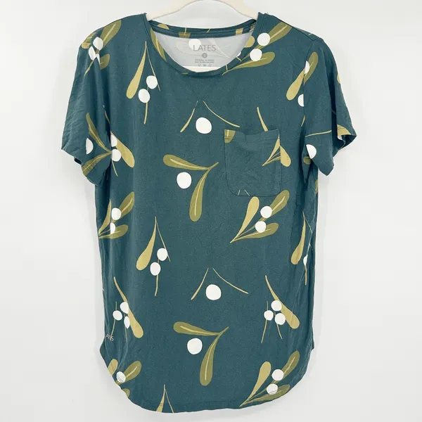 Lates Womens‎ Berries Print Modal Blend Lounge Sleepwear Pajama Set Size S Green - Image 3