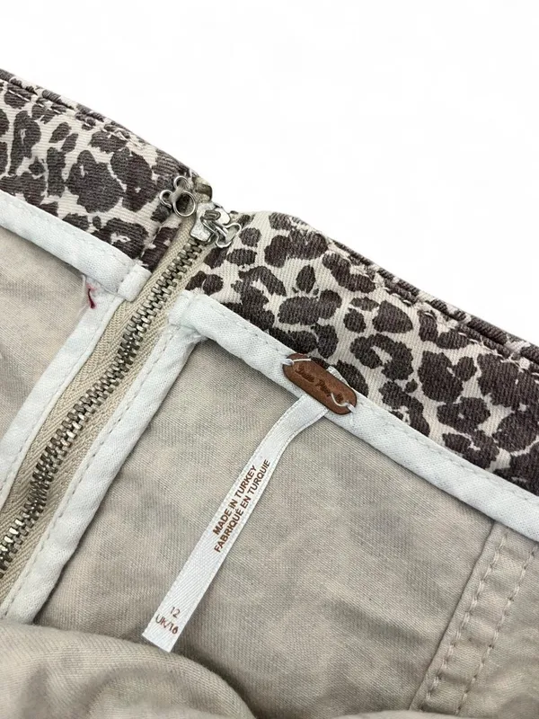 Free People Denim Leopard/Cheetah  Print Mini Skirt - Image 5