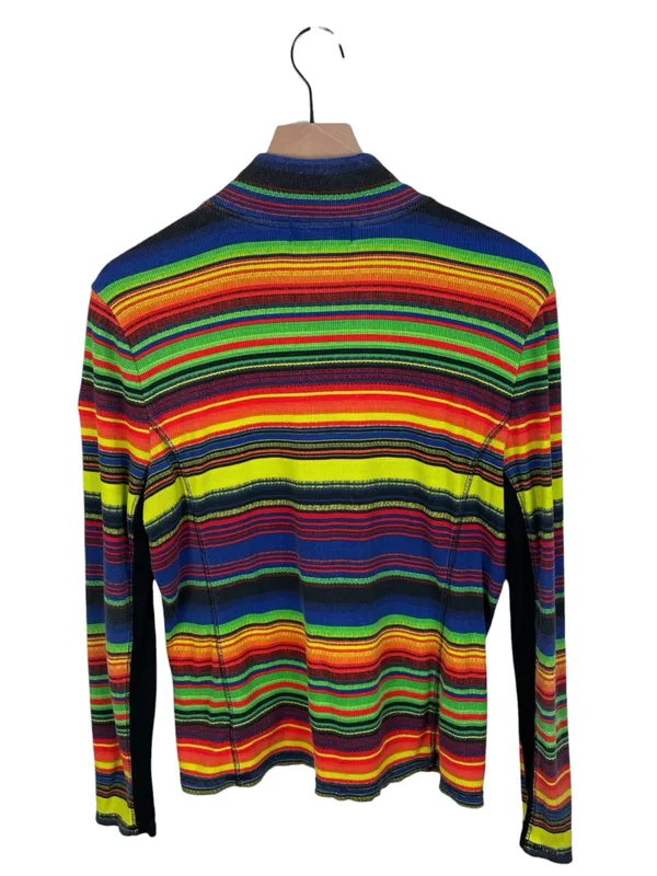 Vintage Y2K Lauren Ralph Lauren Active Rainbow Stripe Quarter Zip Pullover XL - Image 12