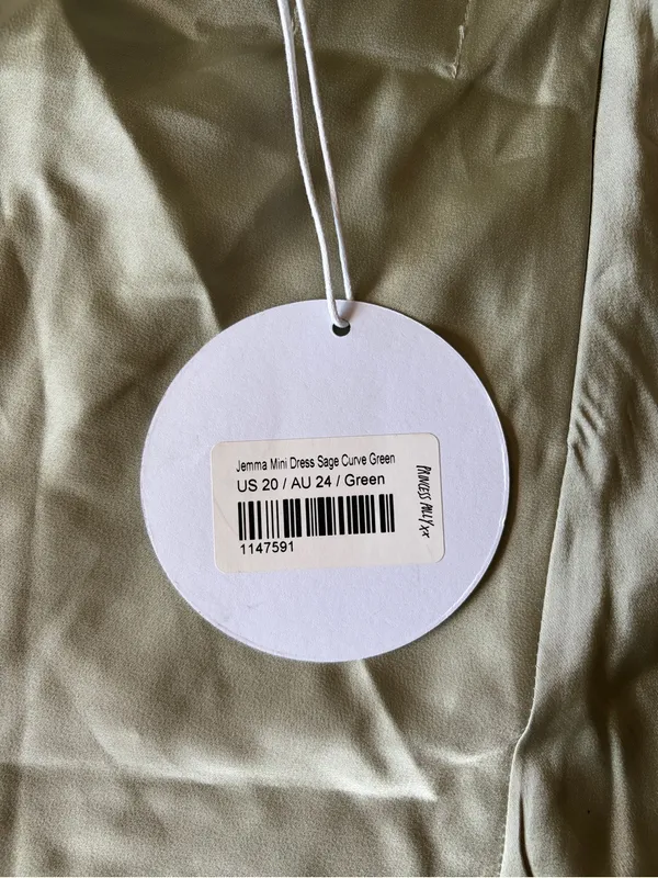 NEW Princess Polly Jemma Dress Mini Sage Green plus size US 20/AU 24 Silky Open - Image 10