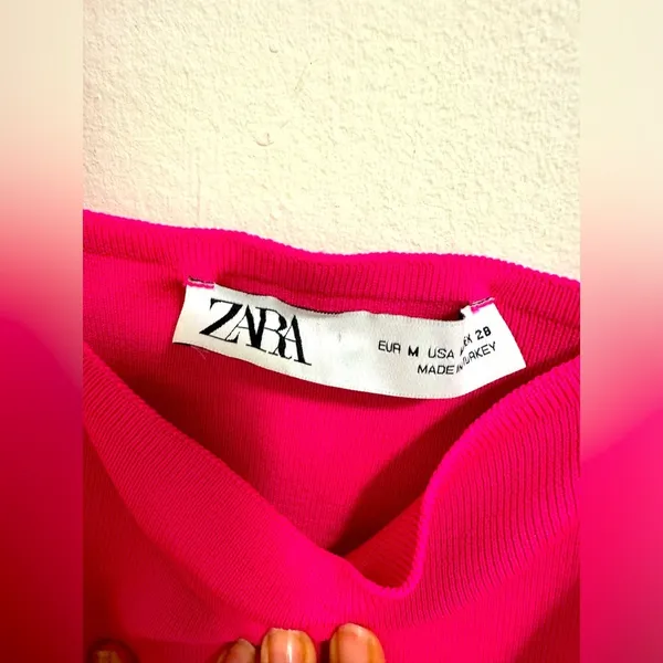 Zara Hot Pink 70s Mini Dress Medium perfect for spring! - Image 2