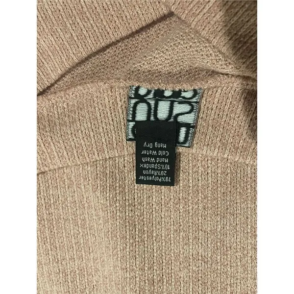 Clara Sun Woo ‎ light pink Vneck sweater sz small split hem ribbed knit - Image 10