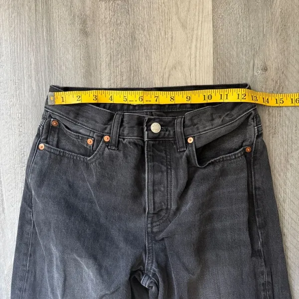 Madewell Low Slung Straight Jeans Black Button Fly 23 Waist - Image 7