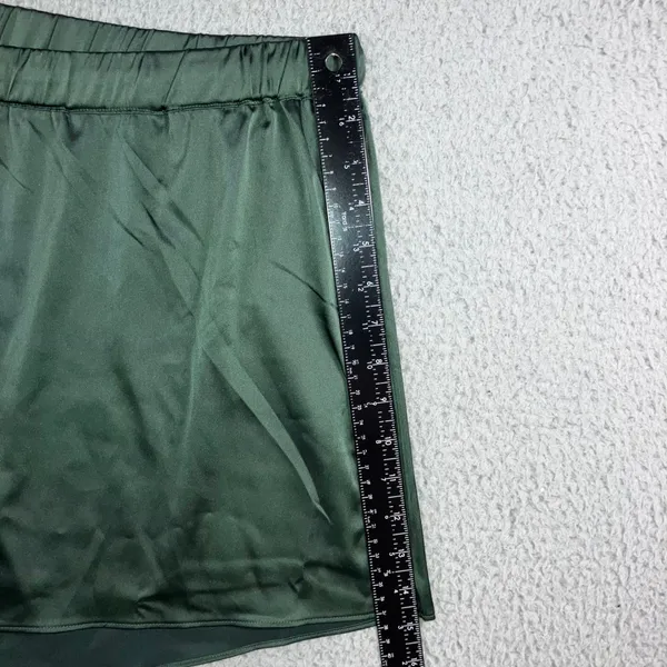 Old Navy Satin Pajama Shorts Womens XXL Green Minimalist Drawstring Sleepwear - Image 12