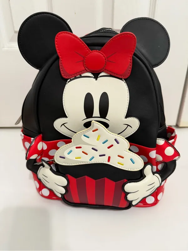 Loungefly Disney Minnie Mouse "Oh My" Cosplay Sweets Sprinkle Cupcake Backpack - Image 3