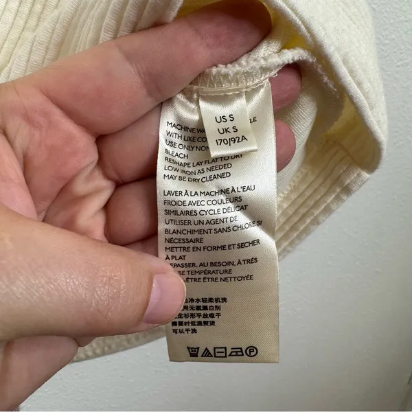 Maeve by Anthropologie‎ Cream Long Sleeve Textured Top Size Small - Image 5