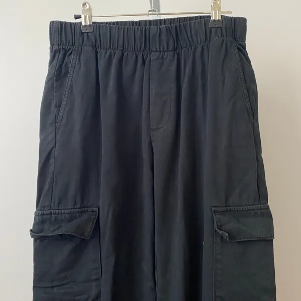 Gap Cotton Relaxed Gorpcore Hiking Utility Pockets Cargo Pants Small Black - Image 2