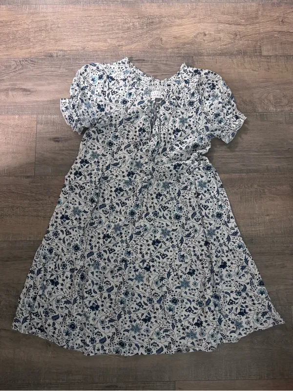 Margaux Riviera • Mini Dress • Blue White • Petite Small • Floral - Image 2
