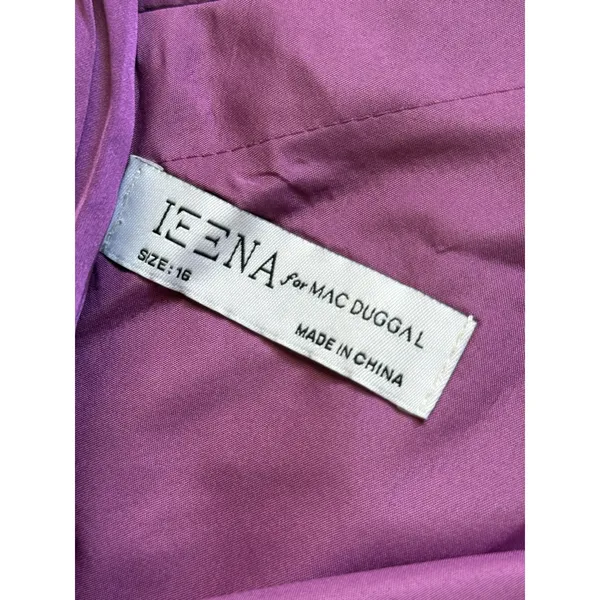 Ieena for Mac Duggal NWT Pleated Satin‎ Midi Dress Size 16 Amethyst Purple - Image 5