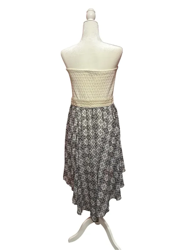 Liberty LoveStrapless Flowing High-low Hemline Patterned Asymmetric Summer Dress - Image 2