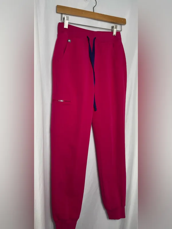 FIGS Scrub Set Top & Jogger Pants Magenta Medical Uniform XXS - Image 7