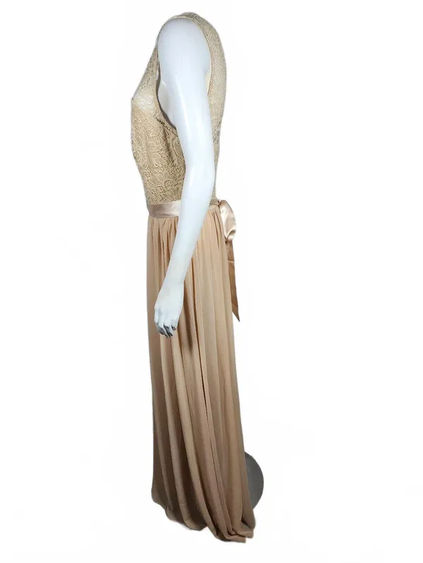 Bery Love Champagne Lace and Chiffon Evening Gown Dress Medium Wedding Guest - Image 3