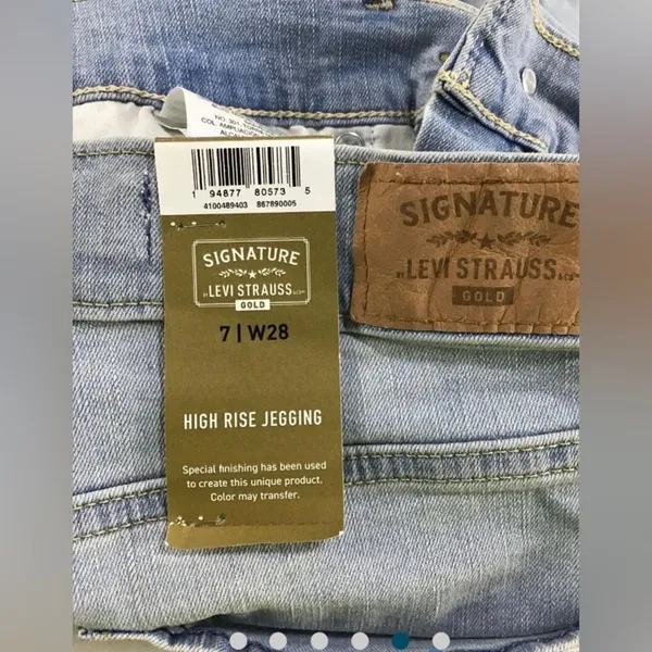 Signature Levi High Rise Jeggings 7 28W Light Wash - Image 7