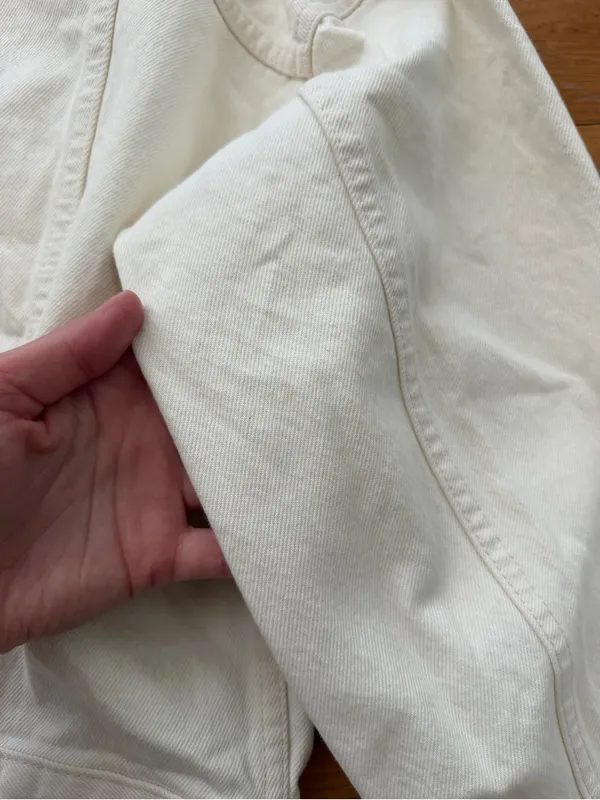 Madewell The Trucker Jean Jacket Size S White Vintage Canvas - Image 9