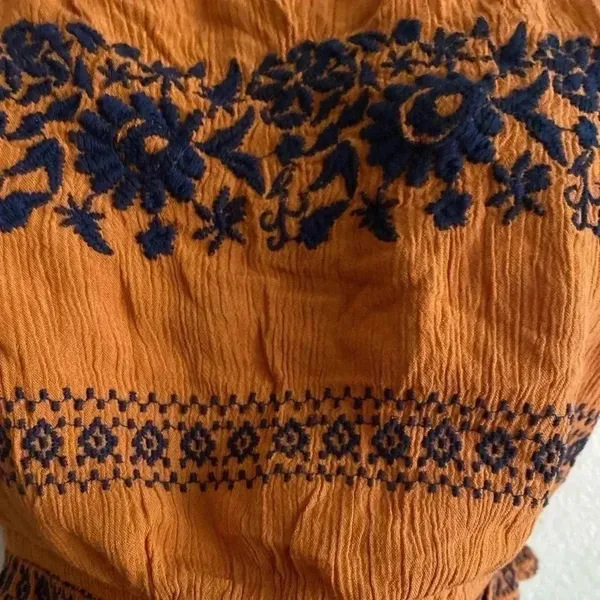 American Eagle 🆕 Rust Embroidered Crop Top XL🆕 - Image 7
