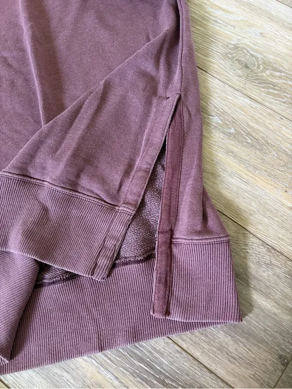 Aerie Oversized Crewneck Sweatshirt Plum Purple Size XXS - Image 3