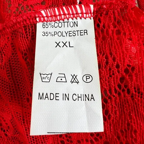 Flatter Me Lipstick Red Lace 2-Piece Crotchless Sexy Lingerie Set sz XXL NEW Tag - Image 3