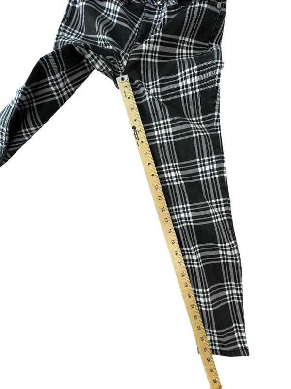 Black & White Plaid Straight Leg Pants - Women's - Image 4