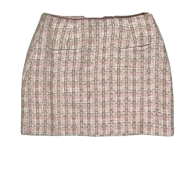 Rumored + Revolve‎ Coco Mini Skirt SMALL Tweed Pink Cottagecore Coquette - Image 4