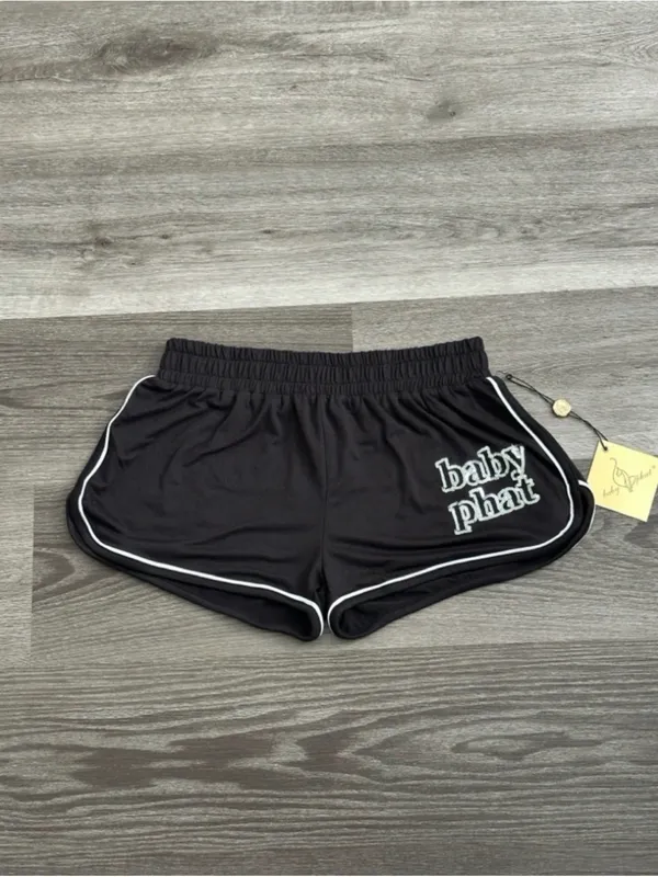 Baby Phat Black Athletic Shorts with White Piping - Image 2