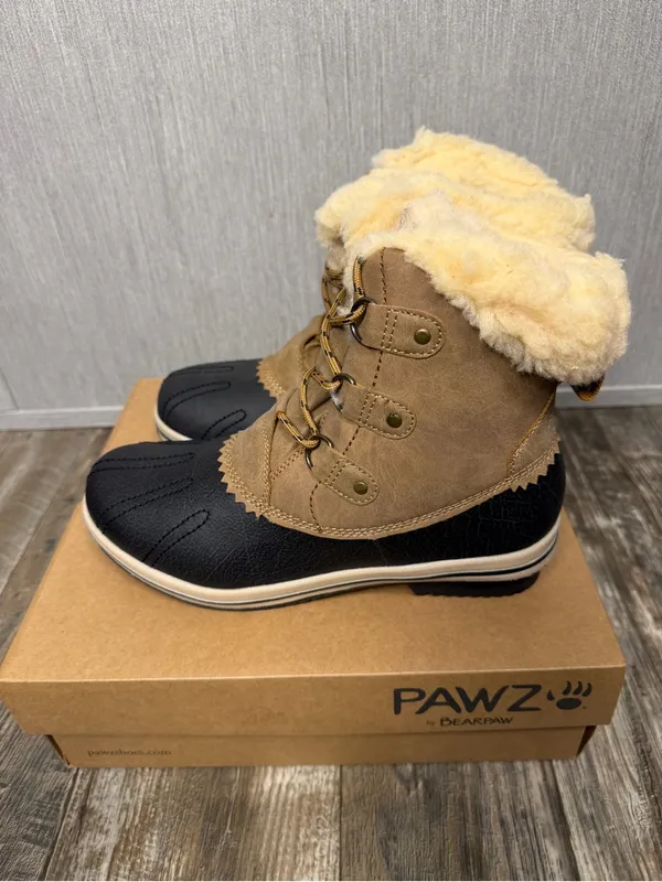 PAWZ Women’s Brown and Black Winter Duck Boots - Waterproof Lace-Up Size 9 - Image 15