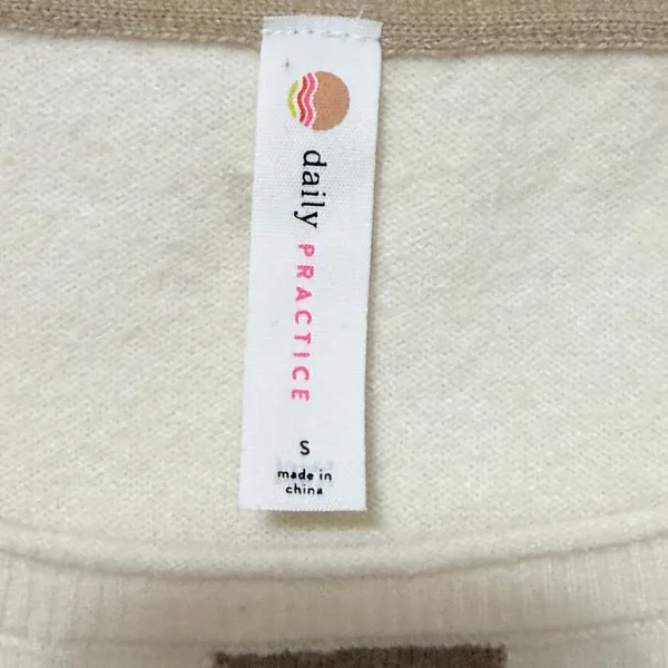 Daily Practice‎ Crew Neck Sweater Women Small Ivory Coastal Neutral- NWT - Image 3
