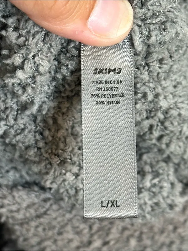 SKIMS Gray Cozy Knit Wrap Crop Top Long Sleeve Tie Waist L/XL - Image 10