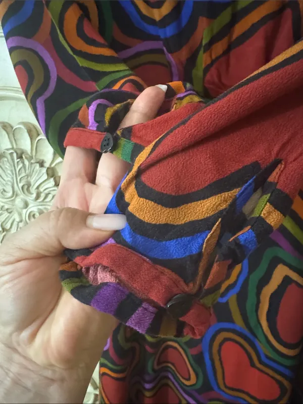 Farm Rio Rainbow Wild Hearts, Valentine Long Sleeve Maxi Dress Sz S Retail $220 - Image 11