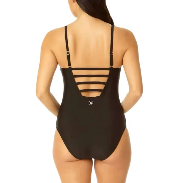 Hurley Women’s UPF 50+ One Piece Adjustable Strap Back Low Cut Swimsuit, Size L - Image 2