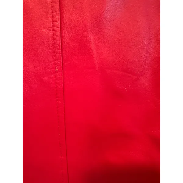 Alfani Red Leather Blazer Jacket Womens M Button Genuine Leather read casual - Image 7