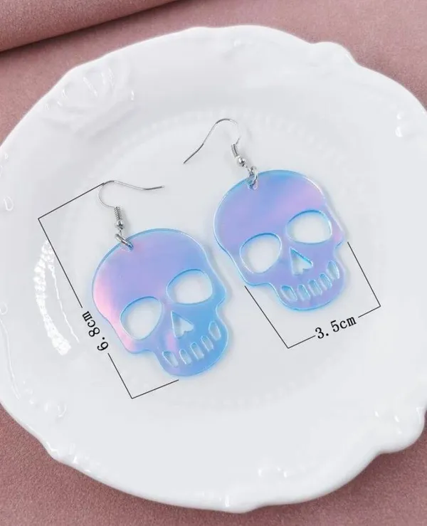 SheIn holographic skull earrings - Image 2