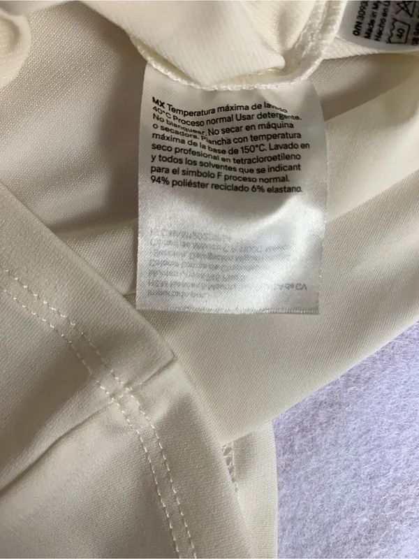 HM Divided Small White Draped Asymmetric Top Sleeveless Cowl Neck Ruched Blouse - Image 9