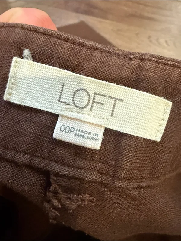 Loft Women’s Brown Relaxed-Leg Pants in 00 Petite - C31-049 - Image 6