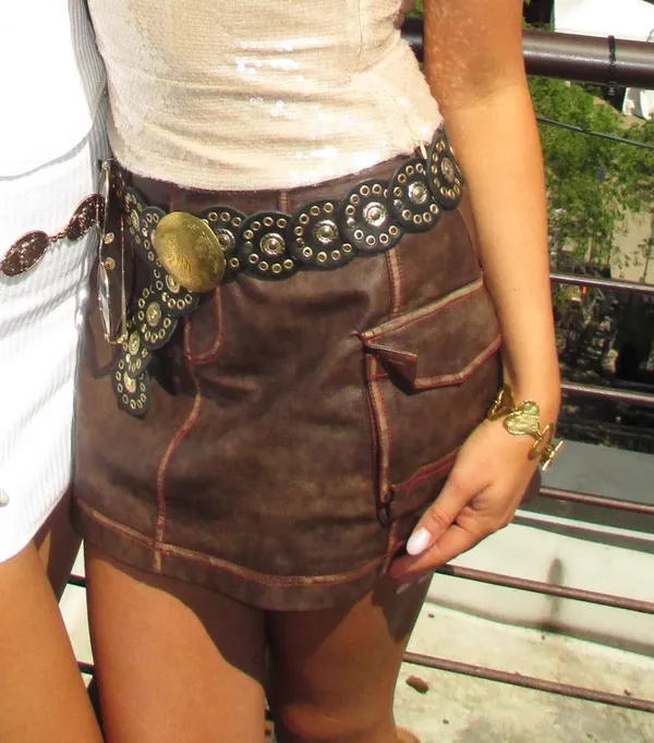 Princess Polly Leather Mini Cargo Brown Skirt US 0 - Image 3