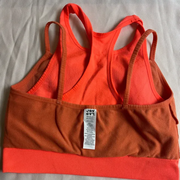 JoyLab Neon Orange High-Neck Racerback Sports Bralette - Image 6