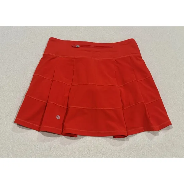 LULULEMON Pace Rival Mid-Rise Skirt Skort Vibrant Red Size 2 RARE EXCELLENT - Image 7