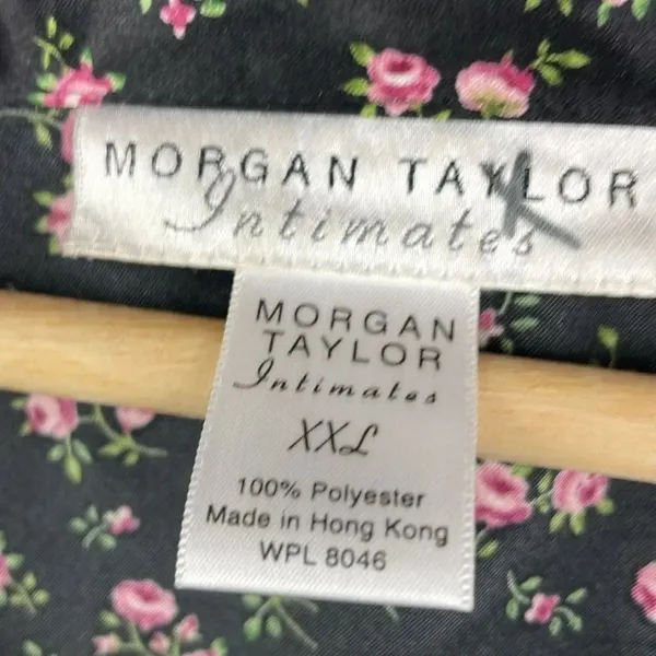 Morgan Taylor Intimates Floral Black sleep night gown button down size 2X XXL - Image 9