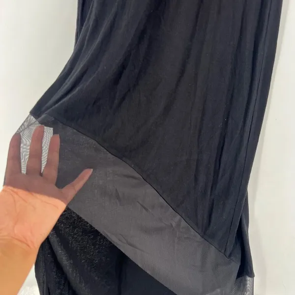 BCBGMAXAZRIA Alisanne Size L Black Sleeveless Asymmetrical‎ Hem Dress Whimsygoth - Image 6
