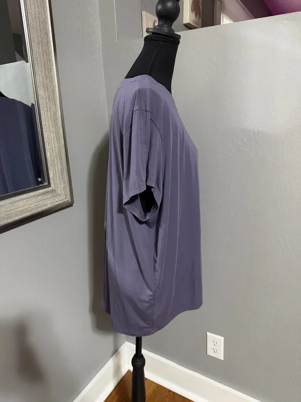 Athleta Move With Ease Athletic Yoga Soft Flowy Boxy Purple Top Large. - Image 5