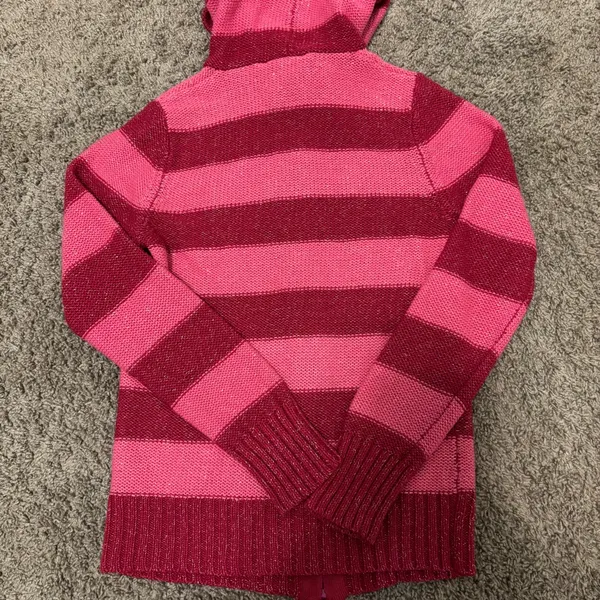 Y2K Early 2000’s Pink Stripe Glitter Sweater Hoodie - Image 4