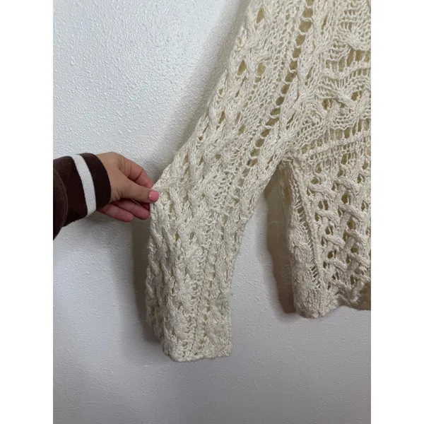 Free People‎ Pegasus Cream Sweater Size Medium - Image 8