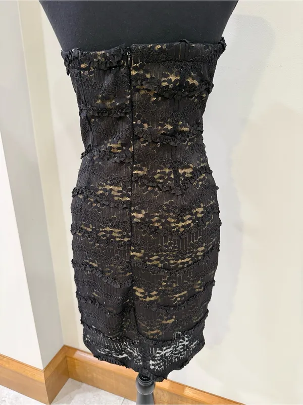 Mystic black bow lace sequin formal homecoming dress size M - Image 4