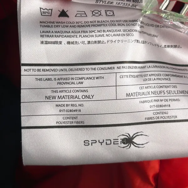 Spyder Puffer‎ Ski Jacket Black Medium - Image 10