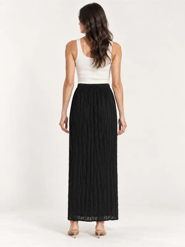 Free People Free-est Black Crinkle Textured Maxi Skirt XS - Image 5
