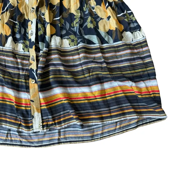 Anthropologie Floral Mini Dress Yellow Green - Image 7