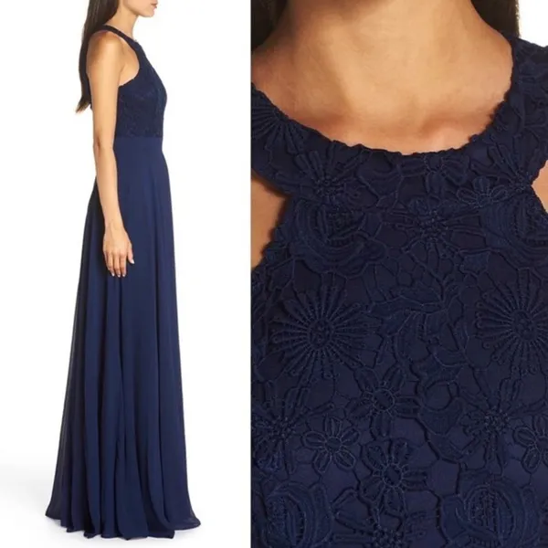 Lulus ✨ Picture Perfect Navy Blue Lace Maxi Dress✨ - Image 5