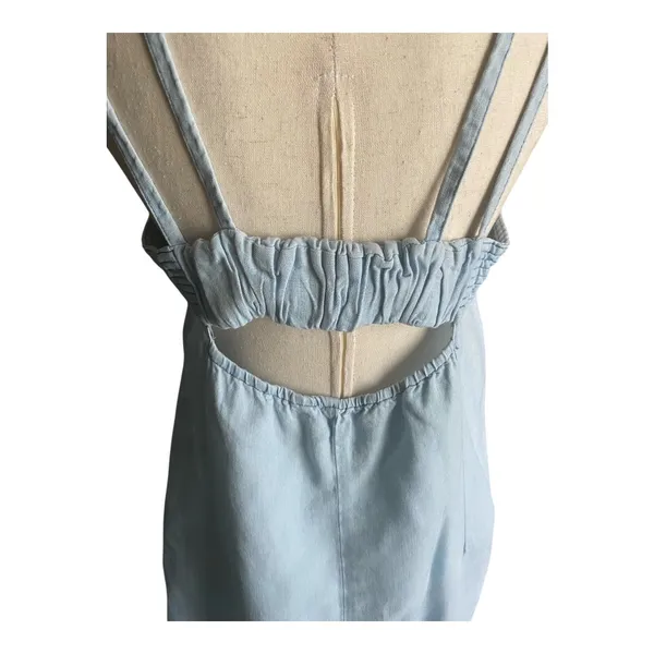 Zara Ara-Blue Chambray Mini Dress-Size Large - Image 6